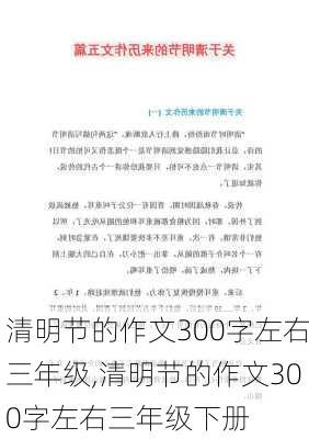 清明节的作文300字左右三年级,清明节的作文300字左右三年级下册