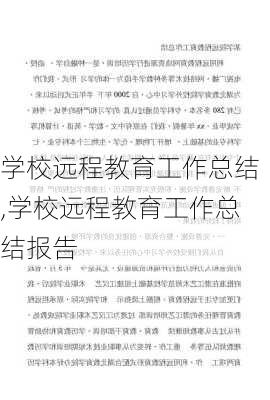 学校远程教育工作总结,学校远程教育工作总结报告