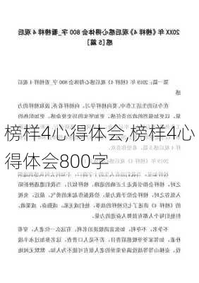 榜样4心得体会,榜样4心得体会800字