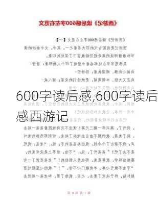 600字读后感,600字读后感西游记