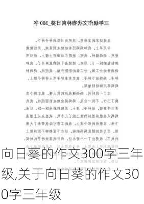 向日葵的作文300字三年级,关于向日葵的作文300字三年级