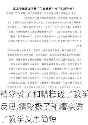 精彩极了和糟糕透了教学反思,精彩极了和糟糕透了教学反思简短