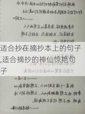 适合抄在摘抄本上的句子,适合摘抄的神仙惊艳句子