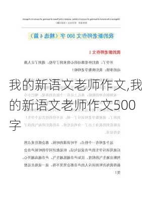 我的新语文老师作文,我的新语文老师作文500字