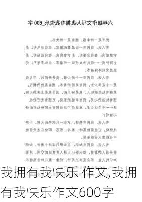 我拥有我快乐 作文,我拥有我快乐作文600字