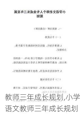 教师三年成长规划,小学语文教师三年成长规划