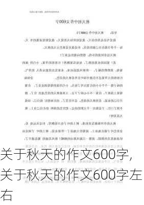 关于秋天的作文600字,关于秋天的作文600字左右