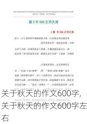 关于秋天的作文600字,关于秋天的作文600字左右