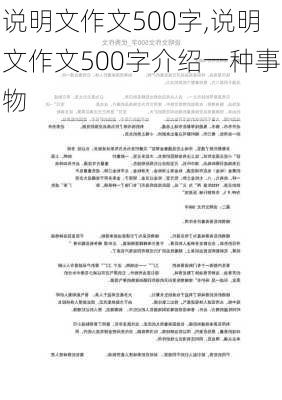 说明文作文500字,说明文作文500字介绍一种事物