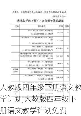 人教版四年级下册语文教学计划,人教版四年级下册语文教学计划免费