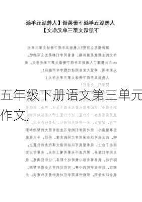 五年级下册语文第三单元作文,