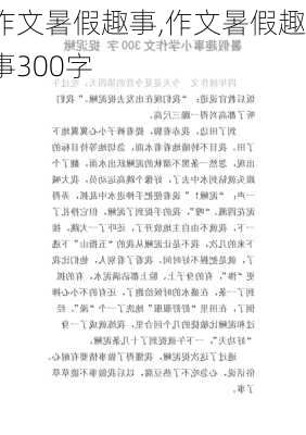 作文暑假趣事,作文暑假趣事300字