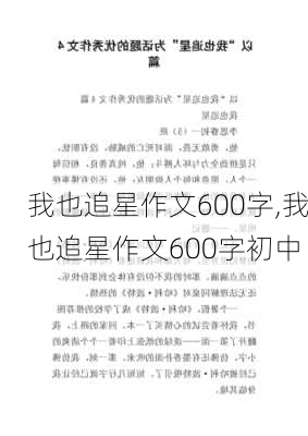 我也追星作文600字,我也追星作文600字初中