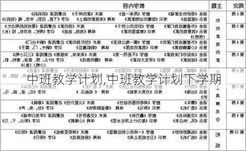 中班教学计划,中班教学计划下学期