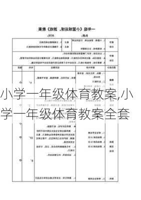 小学一年级体育教案,小学一年级体育教案全套