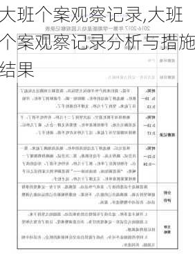 大班个案观察记录,大班个案观察记录分析与措施结果