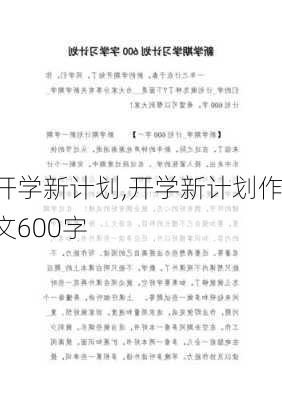 开学新计划,开学新计划作文600字