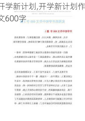 开学新计划,开学新计划作文600字