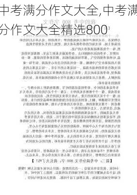 中考满分作文大全,中考满分作文大全精选800