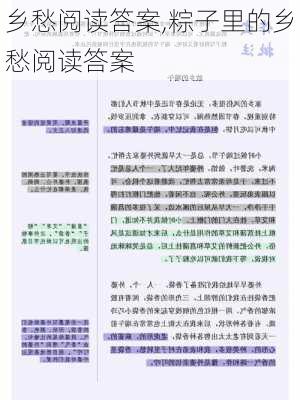 乡愁阅读答案,粽子里的乡愁阅读答案