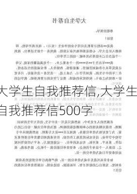 大学生自我推荐信,大学生自我推荐信500字