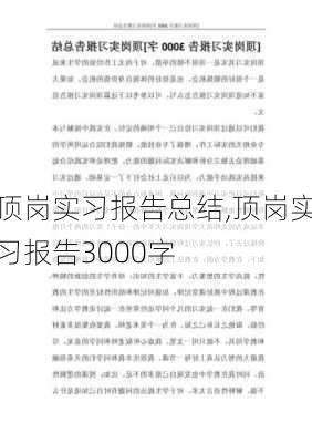 顶岗实习报告总结,顶岗实习报告3000字