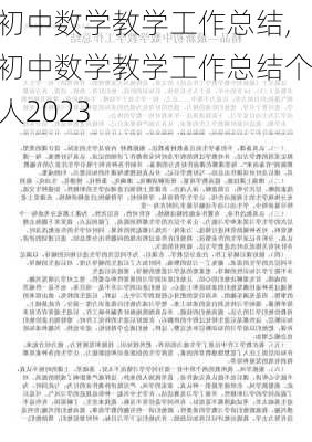 初中数学教学工作总结,初中数学教学工作总结个人2023