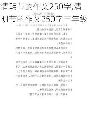 清明节的作文250字,清明节的作文250字三年级