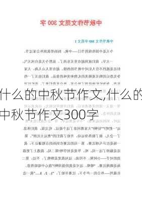 什么的中秋节作文,什么的中秋节作文300字