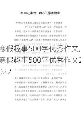 寒假趣事500字优秀作文,寒假趣事500字优秀作文2022