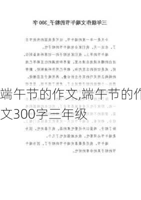 端午节的作文,端午节的作文300字三年级