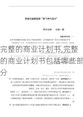 完整的商业计划书,完整的商业计划书包括哪些部分