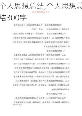 个人思想总结,个人思想总结300字