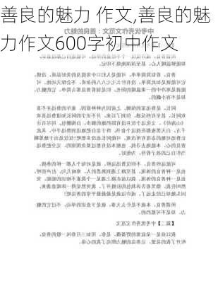 善良的魅力 作文,善良的魅力作文600字初中作文