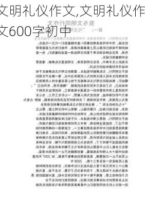 文明礼仪作文,文明礼仪作文600字初中