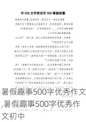 暑假趣事500字优秀作文,暑假趣事500字优秀作文初中