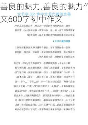 善良的魅力,善良的魅力作文600字初中作文