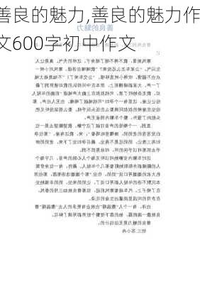 善良的魅力,善良的魅力作文600字初中作文