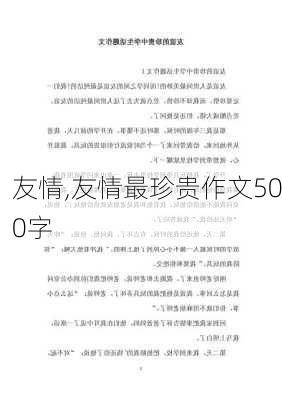 友情,友情最珍贵作文500字