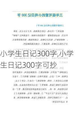 小学生日记300字,小学生日记300字可抄