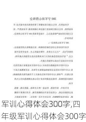 军训心得体会300字,四年级军训心得体会300字