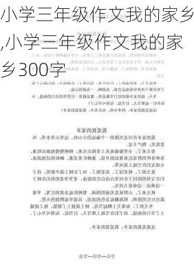 小学三年级作文我的家乡,小学三年级作文我的家乡300字