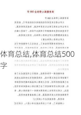 体育总结,体育总结500字