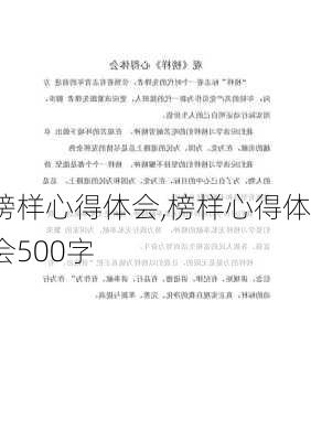 榜样心得体会,榜样心得体会500字