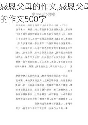 感恩父母的作文,感恩父母的作文500字