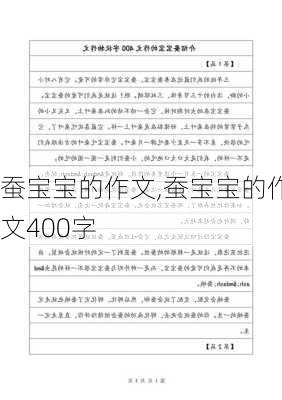 蚕宝宝的作文,蚕宝宝的作文400字