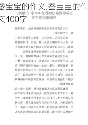 蚕宝宝的作文,蚕宝宝的作文400字