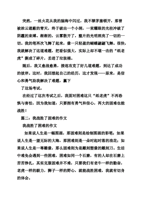 我终于战胜了困难,我终于战胜了困难作文600字