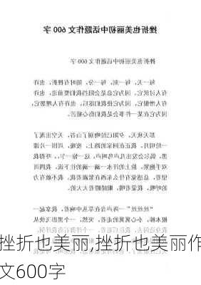 挫折也美丽,挫折也美丽作文600字