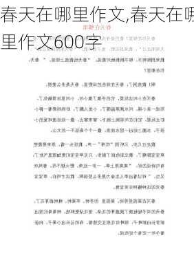 春天在哪里作文,春天在哪里作文600字